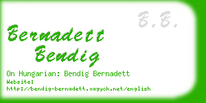 bernadett bendig business card